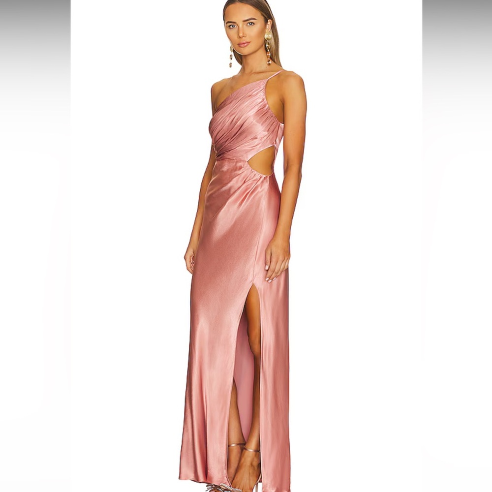 La Lune Asymmetrical Maxi in Antique Rose, 0 - Picture 2 of 6